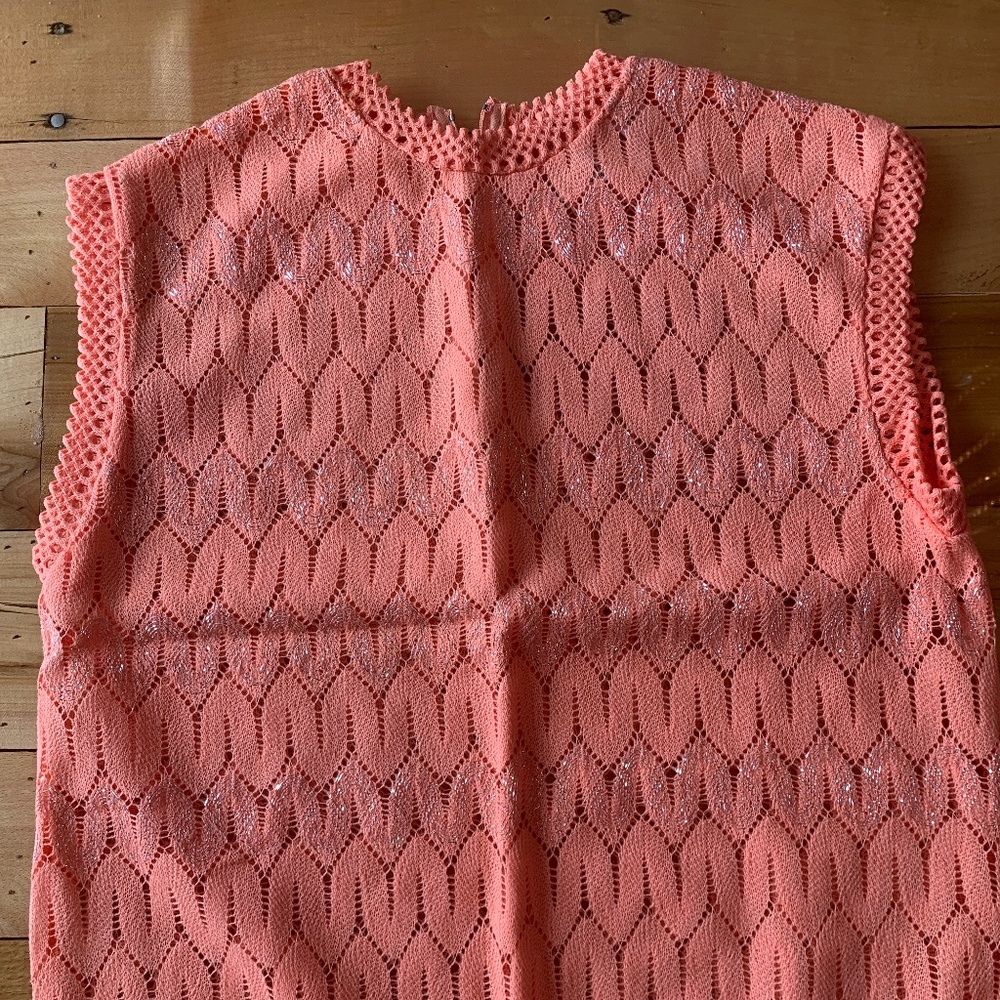 Vintage peach silver shimmer sleeveless top